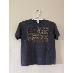 Realtree Boys Small Dark Gray Short Sleeve T-Shirt Logo Camouflage Flag